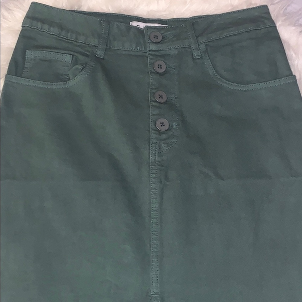 Rachel Antonoff Carlotta Green  Denim Skirt Size 4 - Picture 7 of 10